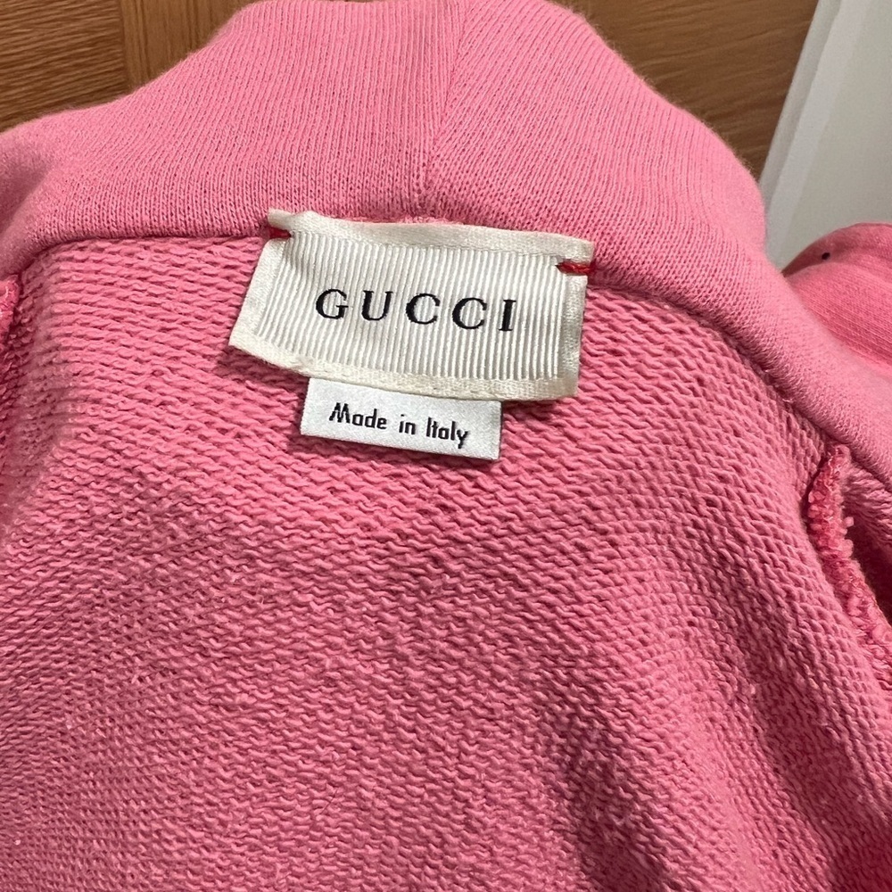GUCCI | Pink Web Bow | Zip Hoodie | Girls 12 | Women's XS/S - Picture 11 of 15